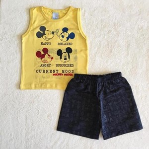 CONJUNTO VERÃO AMARELO E MARINHO MICKEY TAM2